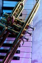 Old Trumpet Piano Keyboard