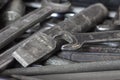 Old, worn locksmiths ` tools Royalty Free Stock Photo