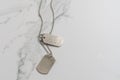 Old and worn military dog tags - Blank Royalty Free Stock Photo