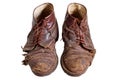 Old worn out boots, isolated Royalty Free Stock Photo