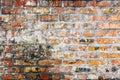 Old and worn-out brick wall of red color Royalty Free Stock Photo