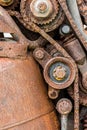 Old worn out rusty gear wheels and sprocket Royalty Free Stock Photo