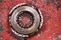 An old worn out vehicle clutch