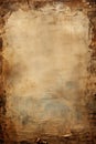 Old worn paper texture background, vintage page from rare book with dirty torn edges. Sheet of ancient parchment. Theme of antique Royalty Free Stock Photo