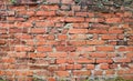 Old worn red brick wall texture background. Royalty Free Stock Photo