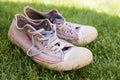 Old worn sneakers