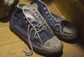 Old, worn sneakers with laces Royalty Free Stock Photo