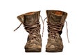 Old worn soldiers work boots Royalty Free Stock Photo