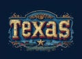 Old worn vintage Texas State sign. Texas logo design Royalty Free Stock Photo