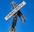 Old Worn wooden Railroad Crossing Sign Royalty Free Stock Photo