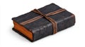 Old wrapped leatherbound book with a rustic appearance on a white isolate background Royalty Free Stock Photo