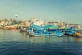 Old wreck Ship Harbor fishing and travel boat stranded. Thailand.