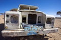 Old wreck 4x4 car in the desert, Morocco