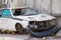 Old wrecked car in Kiev Royalty Free Stock Photo