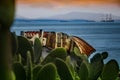 Old wrecked ship abandoned in blue sea ocean Royalty Free Stock Photo