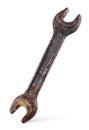 Old wrench on white Royalty Free Stock Photo