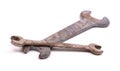 Old wrenches isolated, selective focus Royalty Free Stock Photo