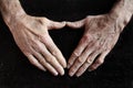 Old wrinkled hands Royalty Free Stock Photo