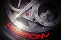 Harmony on Luxury Men Watch Mechanism. 3D.