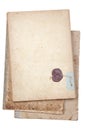 Old writing-book with the sealing wax press Royalty Free Stock Photo