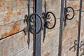 Old wrought iron door handle Royalty Free Stock Photo