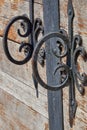 Old wrought iron door handle Royalty Free Stock Photo