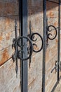 Old wrought iron door handle Royalty Free Stock Photo