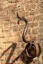 Old wrought iron ring to tie the horses - Bologna Italy Royalty Free Stock Photo