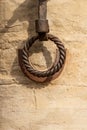 Old wrought iron ring to tie the horses - Bologna Italy Royalty Free Stock Photo