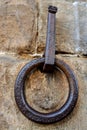 Old wrought iron ring to tie the horses - Florence Italy Royalty Free Stock Photo