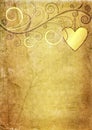 Old yellow-brown valentine paper