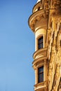 Yellow building in the city center with blue sky Royalty Free Stock Photo