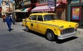 Old yellow cab taxi in Los angeles Royalty Free Stock Photo