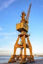 Old yellow crane Royalty Free Stock Photo