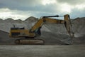 Old yellow crawler excavator Royalty Free Stock Photo