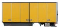 Old yellow freight van wagon isolated