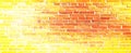 Old Yellow Grunge Brickwall Texture. Vintage Brick Wall With Shabby Faded Background. Distressed Stonewall Wallpaper. Peeled Rough Royalty Free Stock Photo