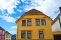 Old yellow house in Bergen, Norway