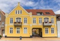 Old yellow house in the historic harbor of Sonderborg