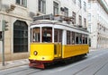 Old yellow Lisbon tram, Portugal Royalty Free Stock Photo