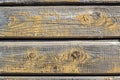 Old yellow painted boards. Wooden peeling wall. Textured Background. Royalty Free Stock Photo