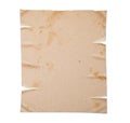 Old yellow paper isolated, clipping path. Royalty Free Stock Photo