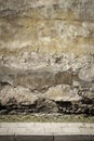 Old yellow plaster and brick wall Royalty Free Stock Photo