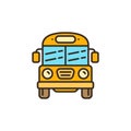Old Yellow School Bus vector concept colored icon Royalty Free Stock Photo