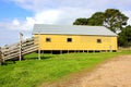 Old yellow shearing shed