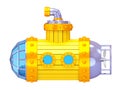 Old yellow submarine side Royalty Free Stock Photo