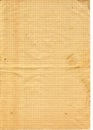 Old yellow textured checked Paper Royalty Free Stock Photo