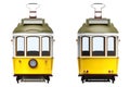 Old tram cartoon front and back