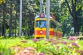 Serbia, Belgrade Tram`s. Old Yellow Tram