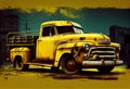 old yellow truck. Royalty Free Stock Photo